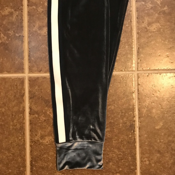 Gray Velour Stripe Joggers - Picture 4 of 4